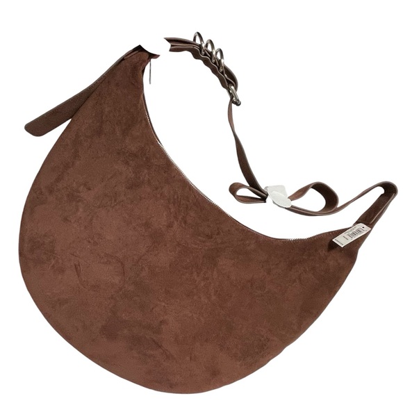 Brown suede Old Navy Slouchy boho hobo shoulder bag - Picture 3 of 4